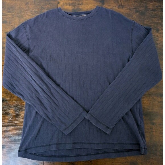 Tommy Hilfiger Other - Y2K Tommy Hilfiger Large Navy Blue Ribbed Shirt Long Sleeve Men's Heavyweight